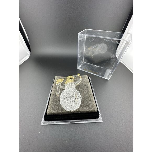 Vintage Hand Spun Glass Snowman w/ Gold Accents Ornament 3" Original Box 1990s - Picture 2 of 8